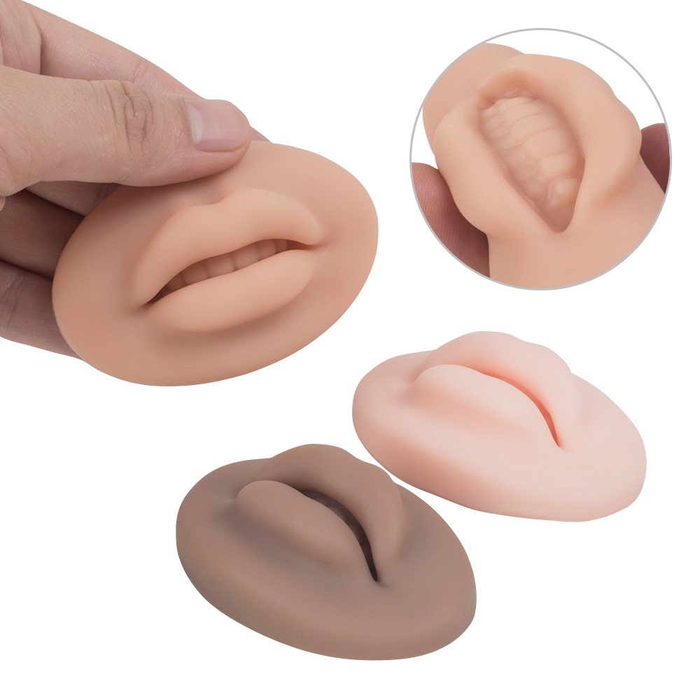 with box High Quality OEM Microblading supply,5D Silicone Practice Skin Lips for Permanent Makeup Tattoo Training