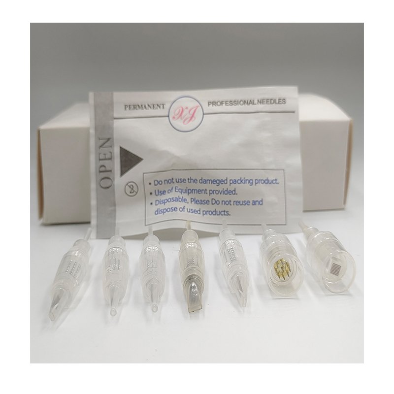 XJ 100pcs Pmu MTS Permanent Makeup Cartridge Needles Disposable Microblade Needle Machine Tattoo Eyebrow for Lipblush