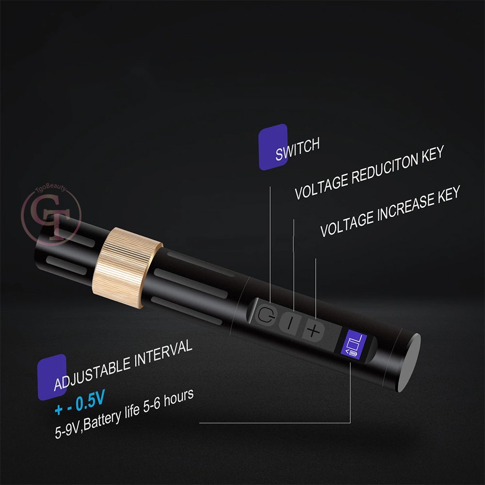 Powerful Rotary Wireless Eyebrow Tattoo Machine with Universal Needle Strong Motor Permanent Makeup Machine