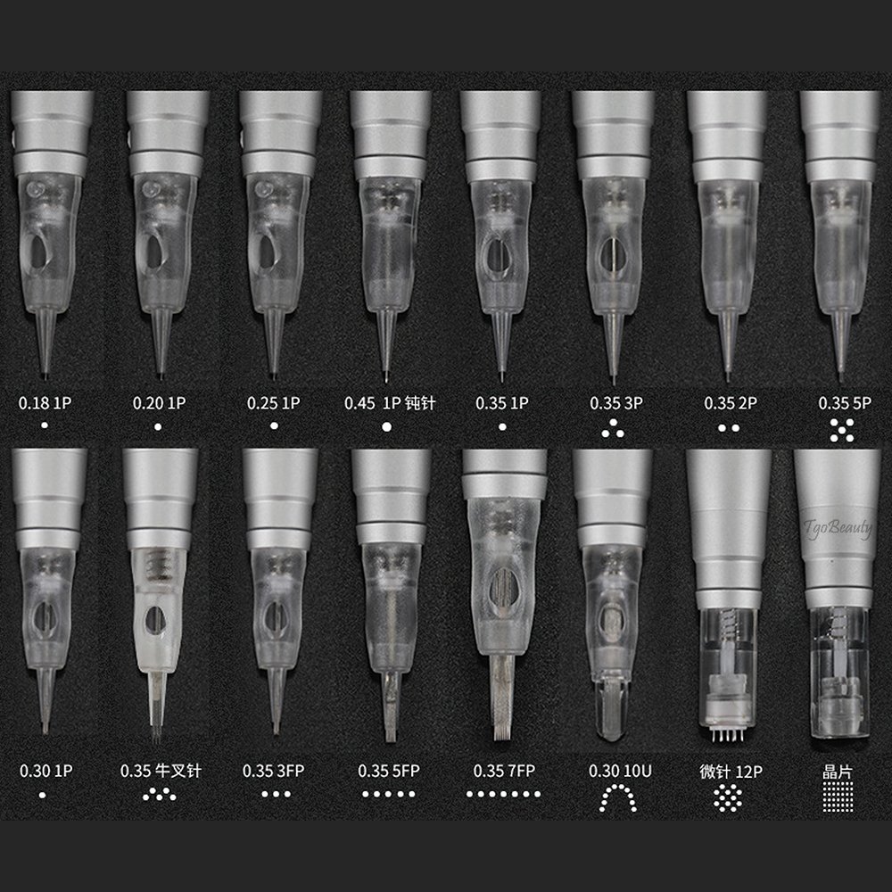 Professional Disposable Sterilized Permanent Makeup Cartridge Needle 9mm Screw Tattoo Needle for Cartridge Machines Supplies