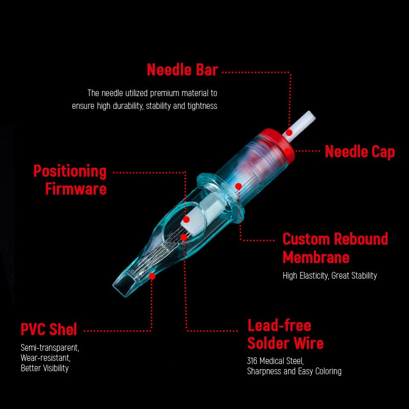 20pcs Silicone Membrane Tattoo Cartridge Needles Disposable Permanent Makeup Body Art Tattoo Needles Cartridges