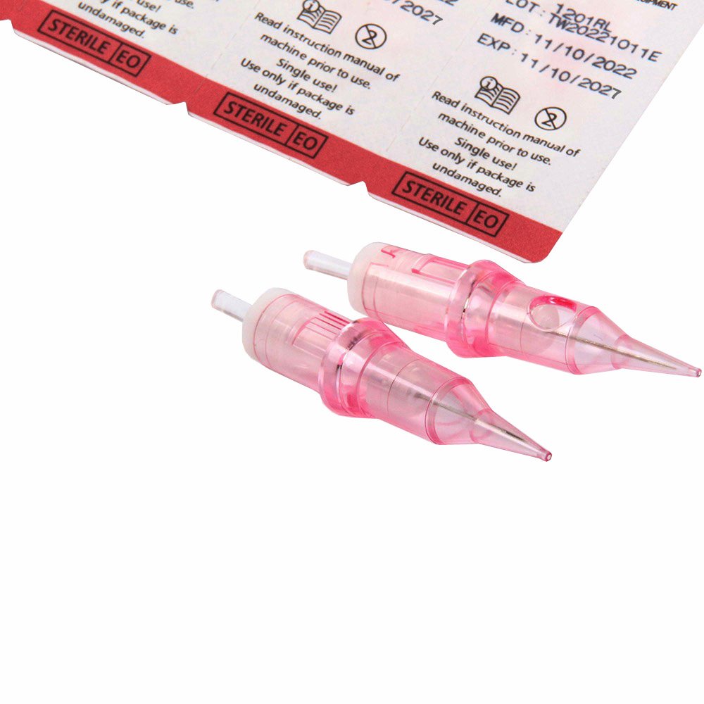 Pink/Black Permanent Makeup Cartridge Tattoo Needles PMU Eyebrow Lip Tattoo Needles