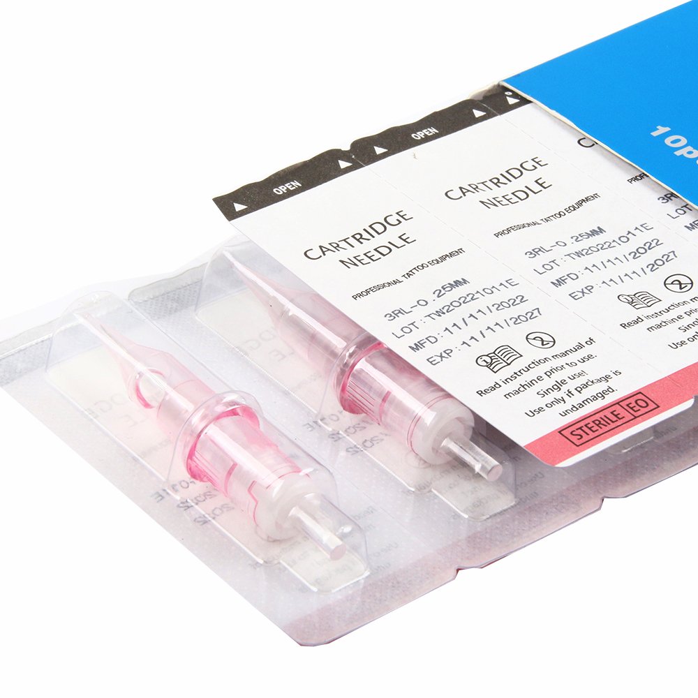 Pink/Black Permanent Makeup Cartridge Tattoo Needles PMU Eyebrow Lip Tattoo Needles