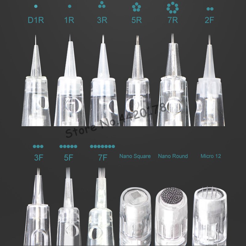 Bayonet port Cartridges Needles Sterilized 1R 3R Permanent Makeup Machine Needles For PMU Tattoo Eyebrow Liner Lips Supplies