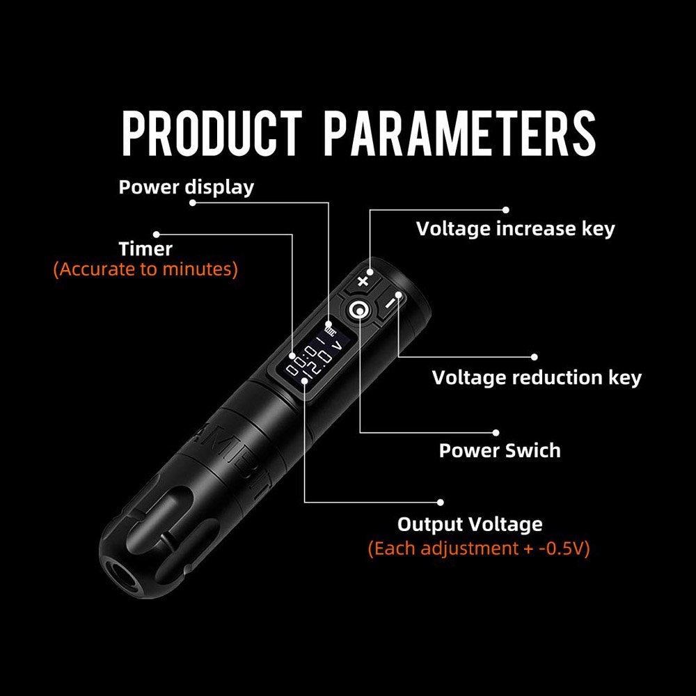 Professional Digital Display Electric Tattoo Gun Wireless Rotary Tattoo Pen Machine for Tattoo Artist