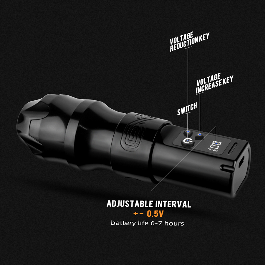 XNET Moteng 2400mAh Digital Display 4mm Stroke Professional Wireless Tattoo Machine Pen Gun for Artist Body Art