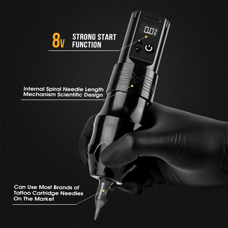XNET Moteng 2400mAh Digital Display 4mm Stroke Professional Wireless Tattoo Machine Pen Gun for Artist Body Art