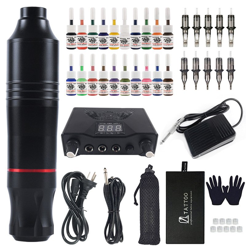 Tattoo Machine Kits Tattoo Power Supply Rotary Pen With Cartridges Needles Permanent Makeup Machine For Tattoo Beginners Artist