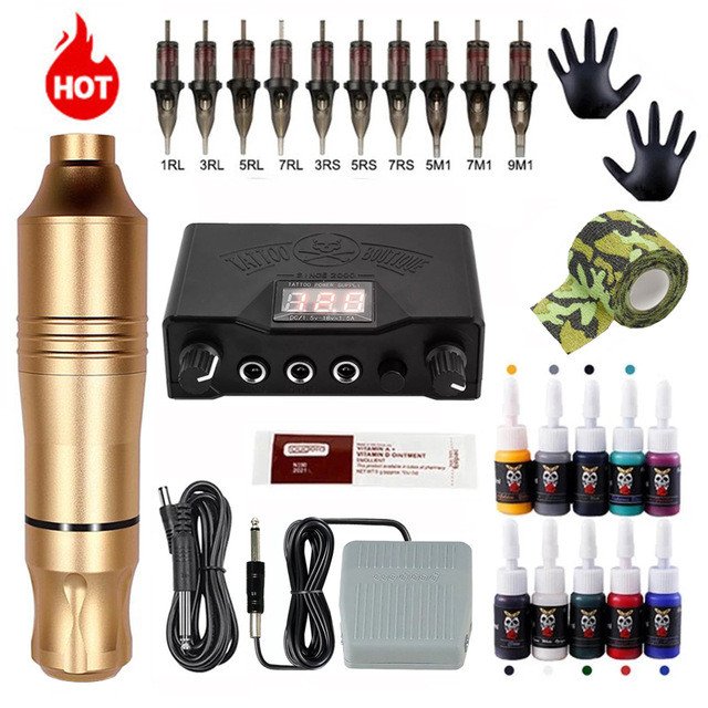 Tattoo Power Supply Rotary Pen Cartridges Needles Permanent Makeup Machine Tattoo Machine Kits