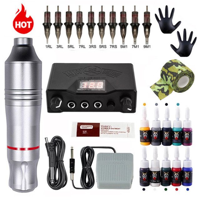 Tattoo Power Supply Rotary Pen Cartridges Needles Permanent Makeup Machine Tattoo Machine Kits
