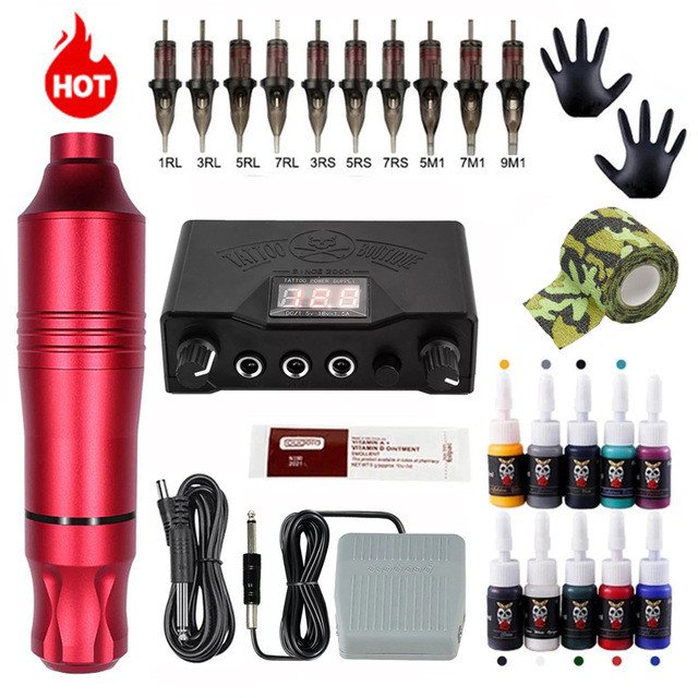 Tattoo Power Supply Rotary Pen Cartridges Needles Permanent Makeup Machine Tattoo Machine Kits