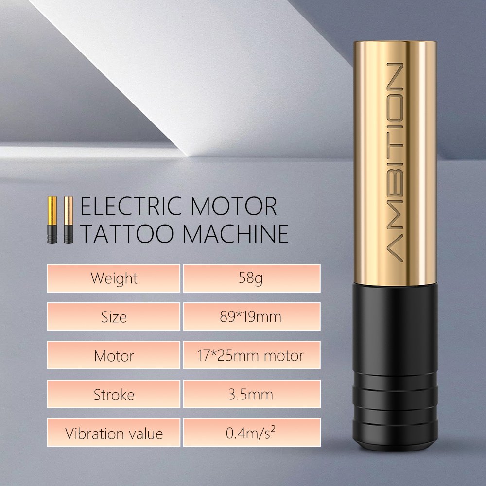 Ambition Tiny 3.5mm Stroke Permanent Makeup RCA Eyeliner Scalp Eyebrows Lips Tools Rotary Tattoo Machine Pen