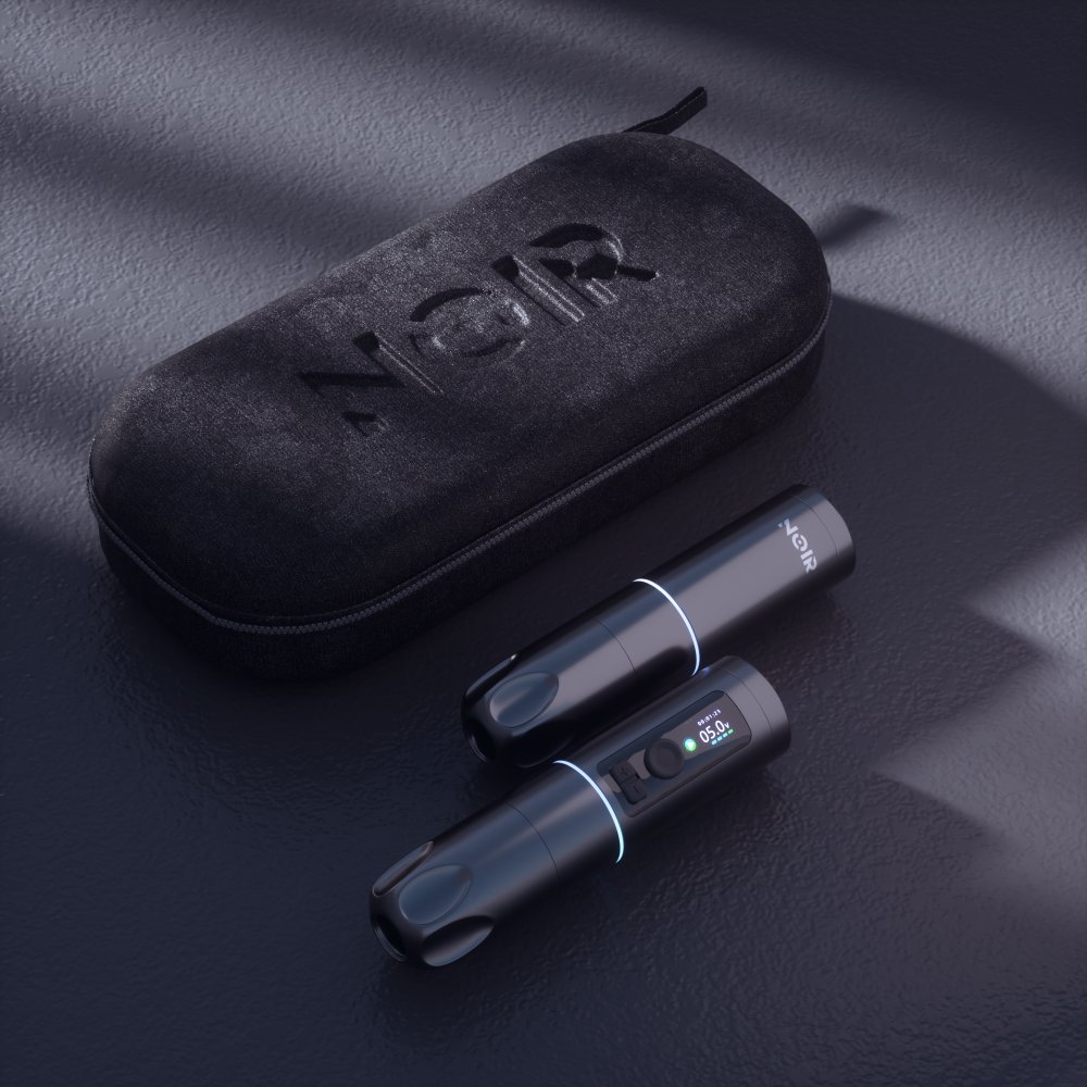 Noir Wireless Battery Tattoo Pen Set 4.0mm Stroke Permanent Makeup Machine Kits 1RL Cartridge Needles