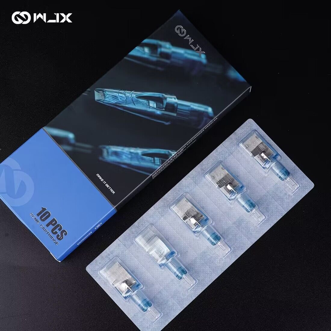 WJX Tattoo machine Cartridges Needles 0.35mm M Shader needle Box of 10 permanent makeup needle supply