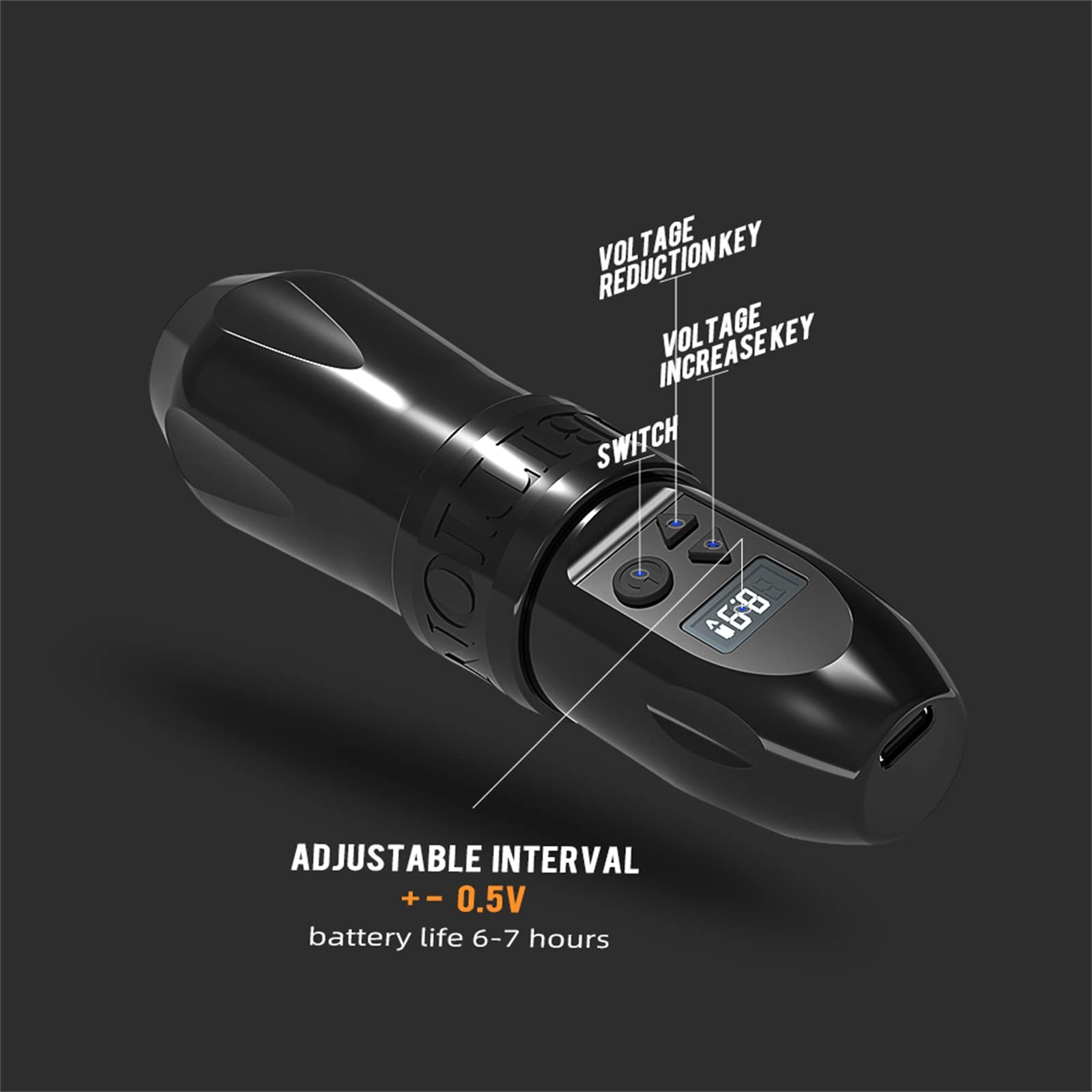 Ambition Troll 2400mAh Strong Coreless Motor 4mm Stroke Professional Rotary Wireless Tattoo Pen Gun Machine for Artist Body Art
