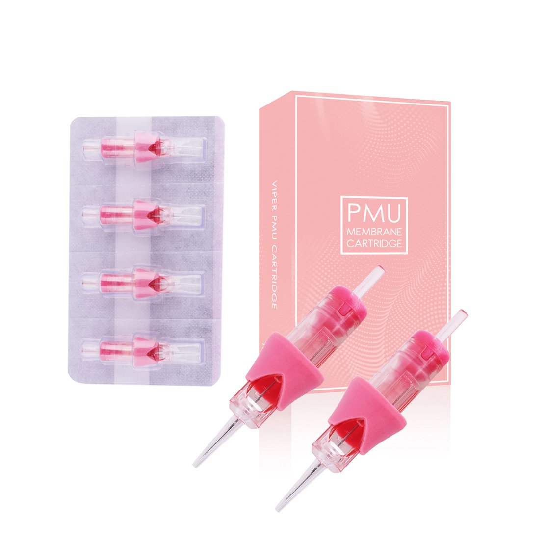 CE certificate Manufacture VIPER PMU Pink Membrane Cartridge Needle with Finger Ledge