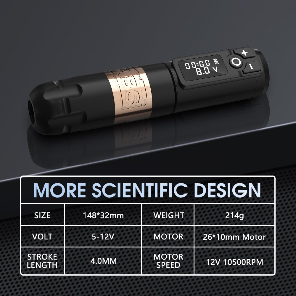 ABS Soldier 2400mAh Digital Battery Electric Rotary Tattoo Pen Gun Professional Wireless Tattoo Machine for Artist Body Art