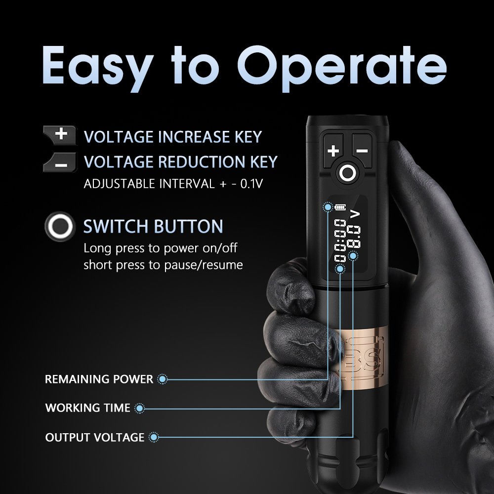 ABS Soldier 2400mAh Digital Battery Electric Rotary Tattoo Pen Gun Professional Wireless Tattoo Machine for Artist Body Art