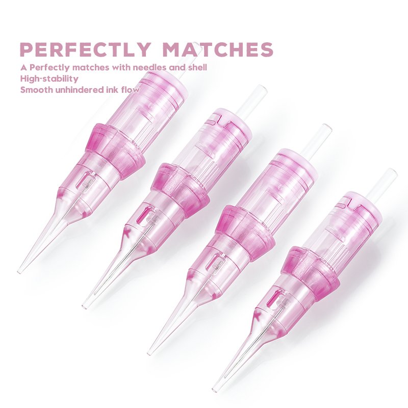 Biomaser Most Inquiry Pink universal tattoo needles eyebrow disposable tattoo needle mixed size oem tattoo cartridge needle