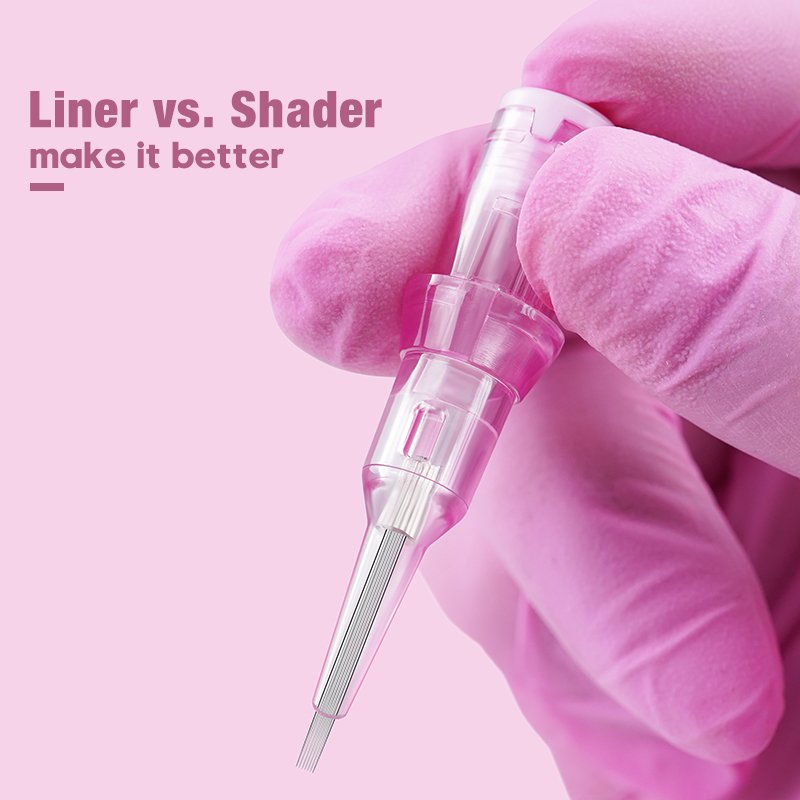 Biomaser Most Inquiry Pink universal tattoo needles eyebrow disposable tattoo needle mixed size oem tattoo cartridge needle