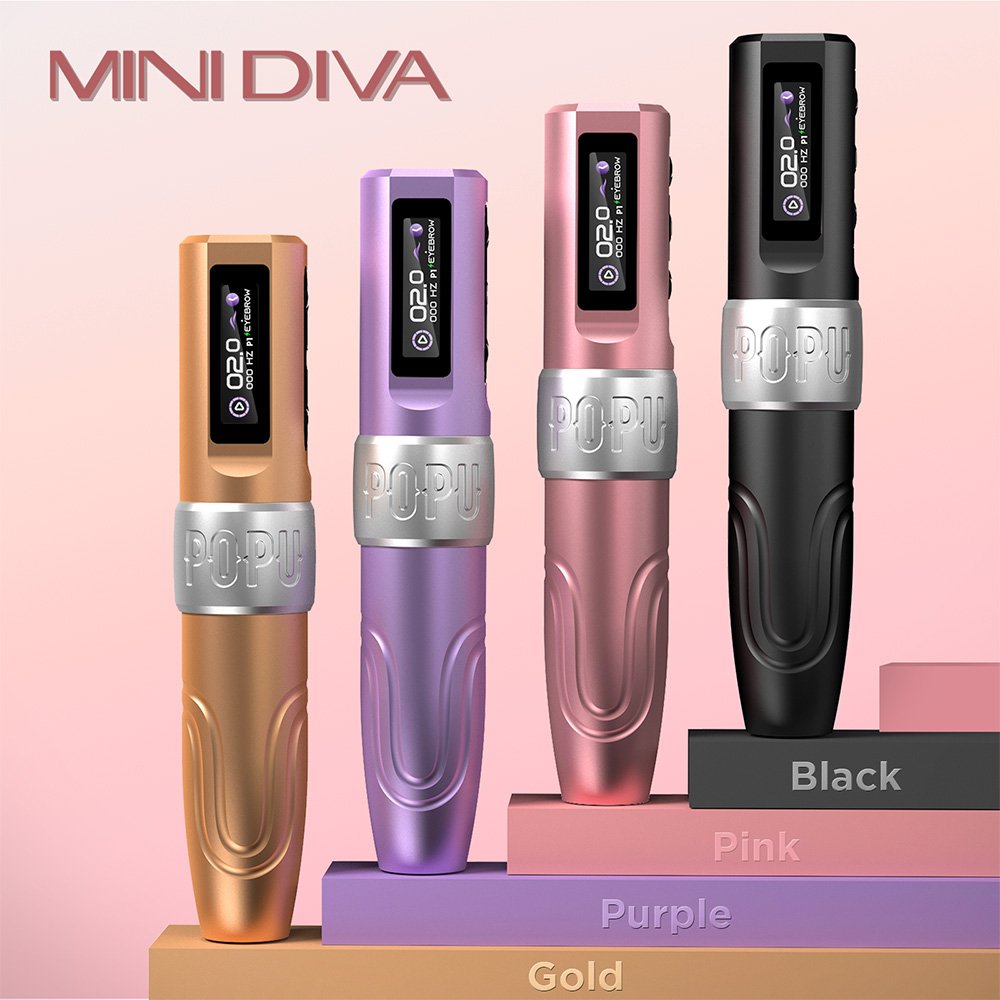 2024 POPU Mini Diva Ultra Low Voltage 2V Extra battery Pack Permanent Makeup Machine smp Wireless PMU Tattoo Pen Machine