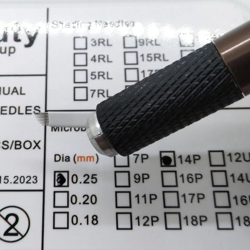 Customized 0.2mm Top Quality White Microblading Needles For Embroidery Pen Permanent Makeup Eyebrow manual Tattoo pen