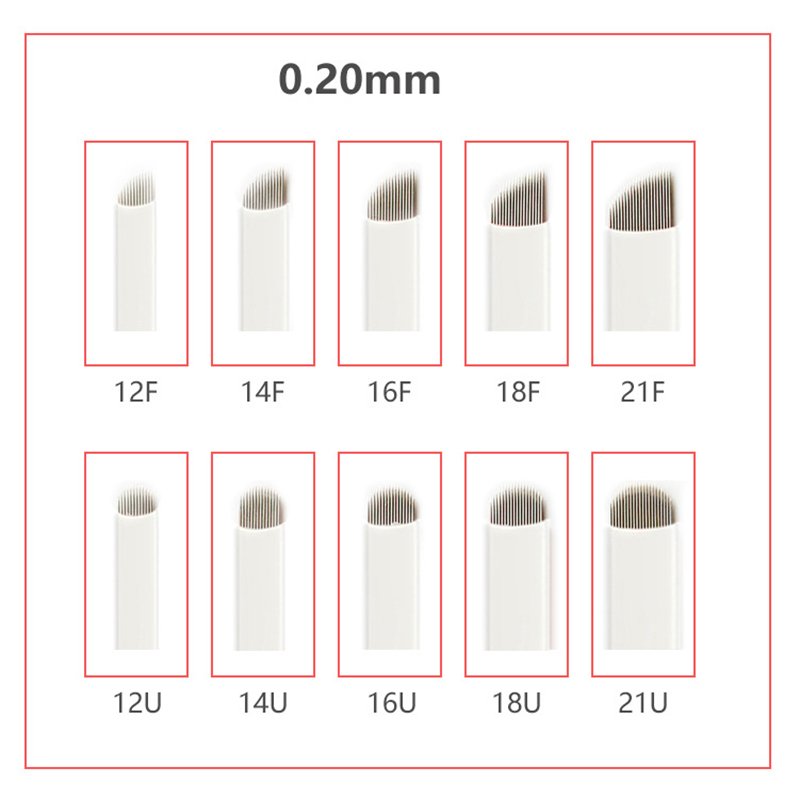 Customized 0.2mm Top Quality White Microblading Needles For Embroidery Pen Permanent Makeup Eyebrow manual Tattoo pen