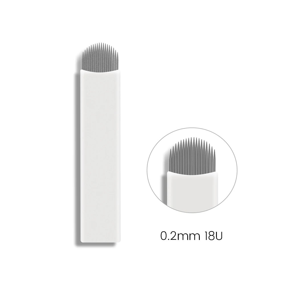Customized 0.2mm Top Quality White Microblading Needles For Embroidery Pen Permanent Makeup Eyebrow manual Tattoo pen