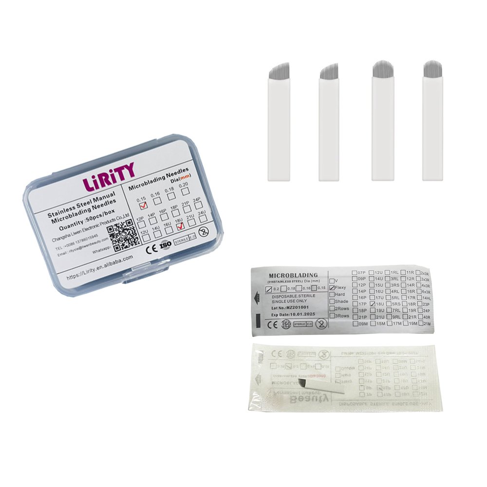 Customized 0.2mm Top Quality White Microblading Needles For Embroidery Pen Permanent Makeup Eyebrow manual Tattoo pen
