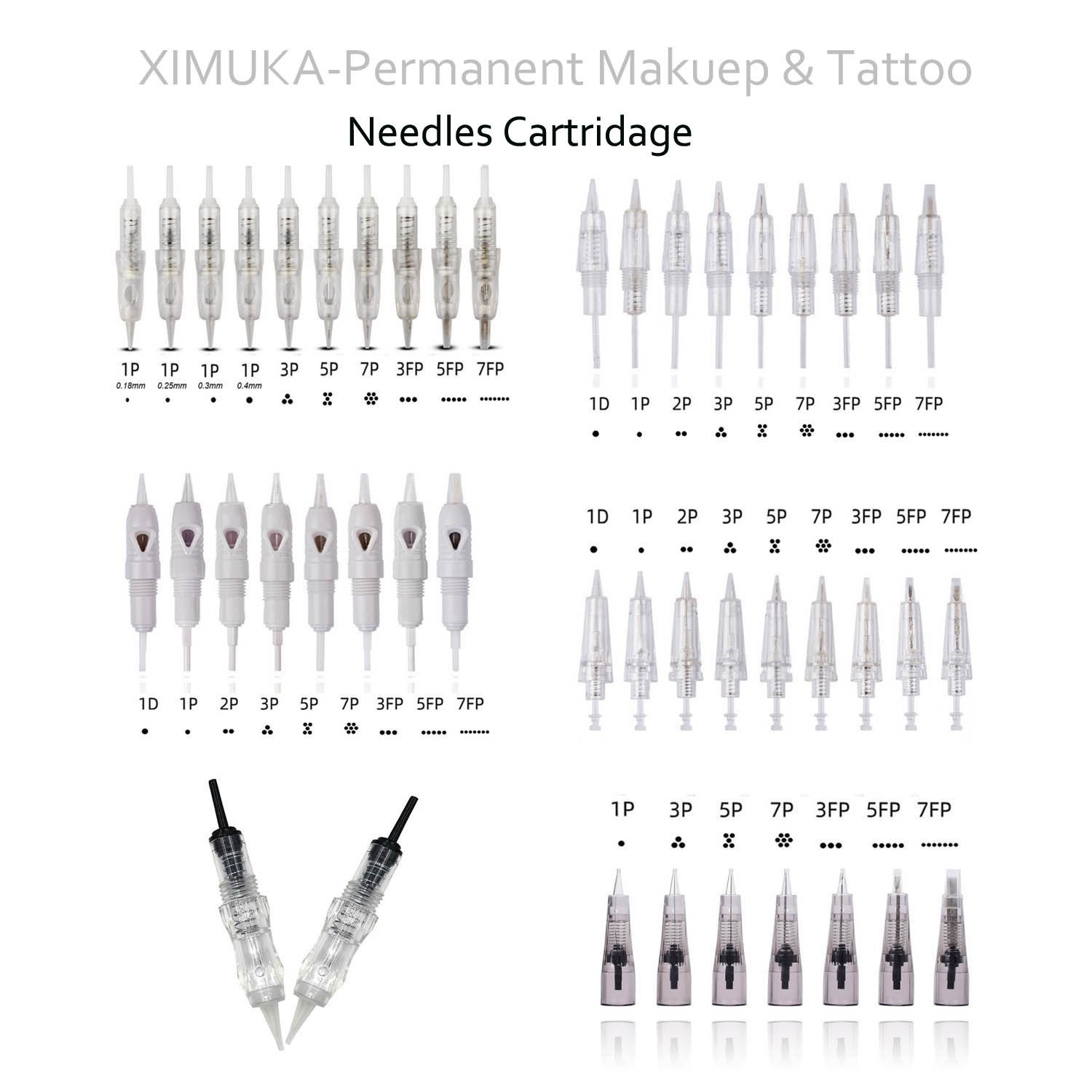 Wholesale Professional Tattoo Machine Permanent Makeup Eyebrow Pen Needles Cartridge Micro ballde Accessories