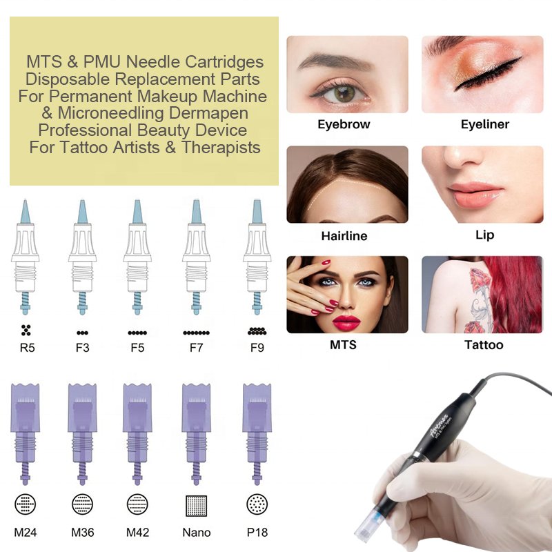 PMU MTS Microneedling tattoo needle cartridges for Disposable dermapen tips Artmex V7 permanent makeup machine replacement parts