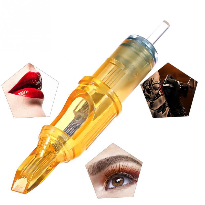 Hadiyah 20Pcs/box Yellow Dragonfly Tattoo Cartridge Needle RL RM RS M1 For Tattoo Machine Pen Permanent Makeup Eyebrow Beauty