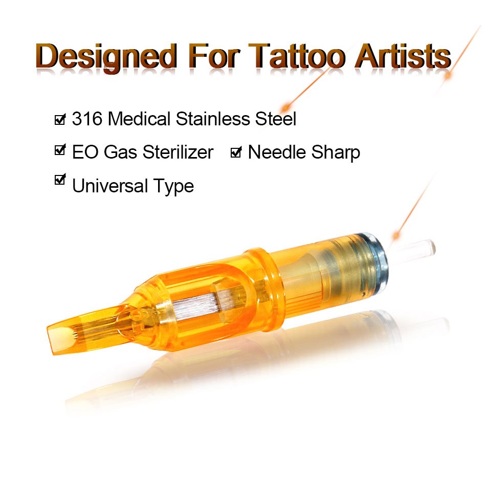 Hadiyah 20Pcs/box Yellow Dragonfly Tattoo Cartridge Needle RL RM RS M1 For Tattoo Machine Pen Permanent Makeup Eyebrow Beauty