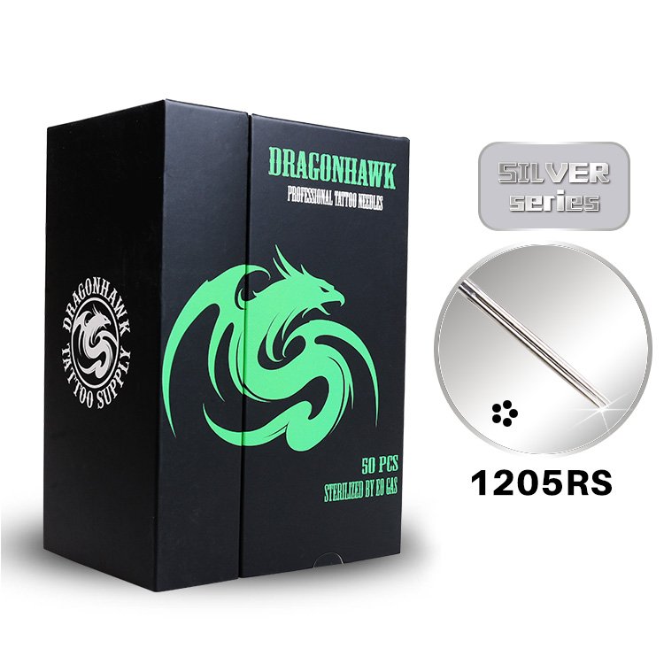 Dragonhawk 50pcs Tattoo Needles Steel Disposable Curved Round Liner Long Tattoo Needle Tattoo Equipment