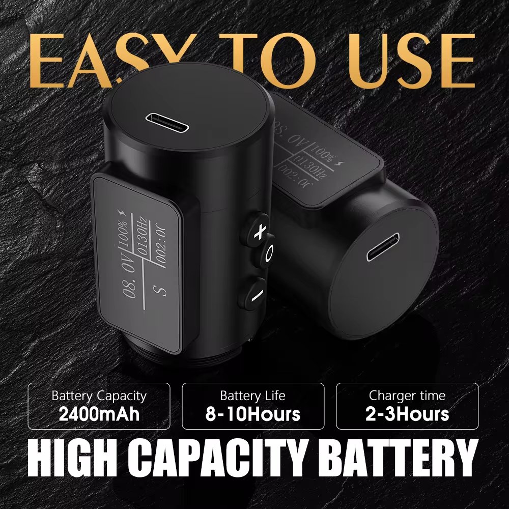 Ambition Vibe 1800mAh 2.5-3.5-4.0-4.5mm Stroke Brushless Motor Professional Wireless Tattoo Pen Machine for Body Art