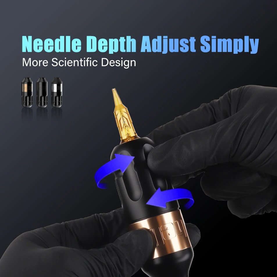 Ambition Hello 3.5mm/4mm Stroke Powerful Coreless Motor RCA Interface Professional Short Rotary Tattoo Pen Machine for Body Art