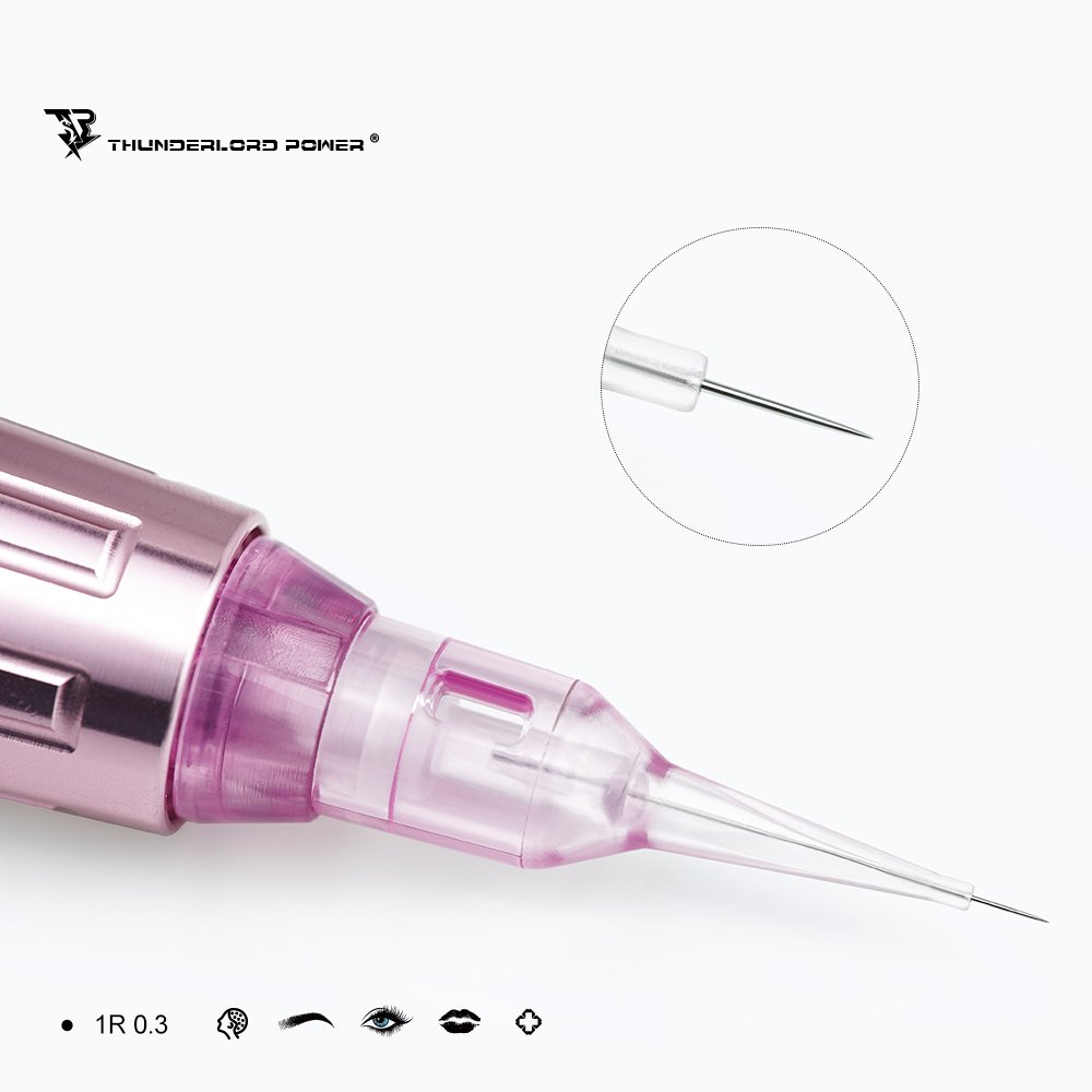 Newest Pink Permanent Makeup Needle 20pcs/box Universal Needle Nano Stroke 1RL Microblading Tattoo Cartridge Needles