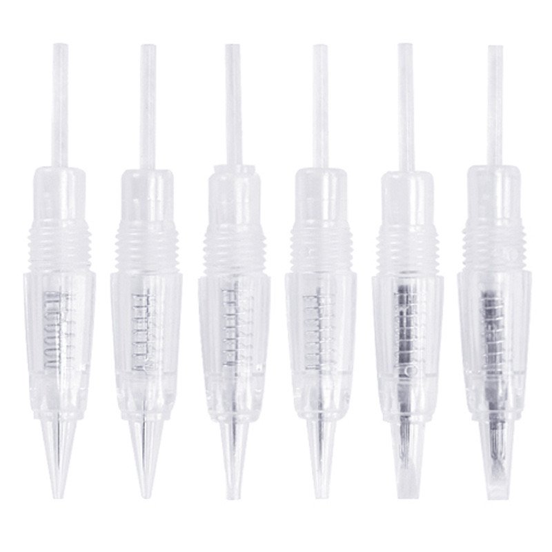 Screw Cartridge Needle 1RL Eyebrows Lip PMU Microblading Kit Disposable Tattoo Permanent Makeup Machine White