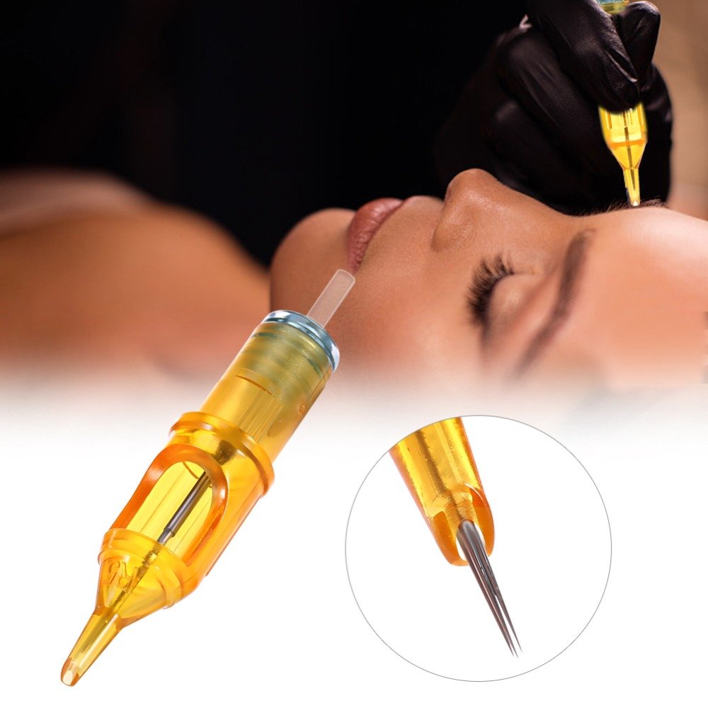 Hadiyah 20Pcs/box Yellow Dragonfly Tattoo Cartridge Needle RL RM RS M1 For Tattoo Machine Pen Permanent Makeup Eyebrow Beauty
