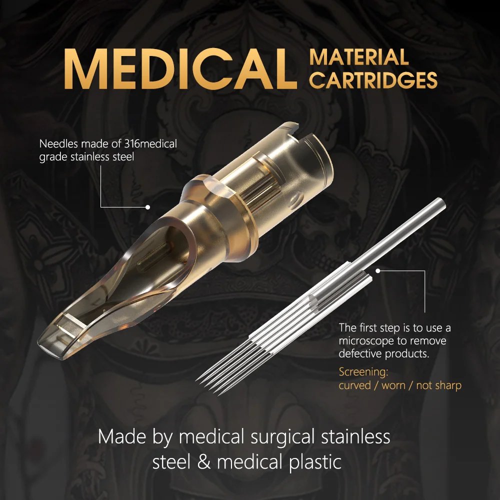 Ambition 10pcs/Box 12#0.35mm 5RM 7RM 9RM 11RM 13RM RM M1 Curved Magnum Premium Closed Incision Cartridges Needles