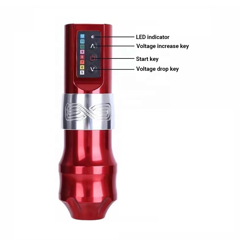 Professional Custom Pen Type Adjustable Stroke Flux Max Vending Rotary Gun Full Complete Set Kit Wireless Tattoo Machine