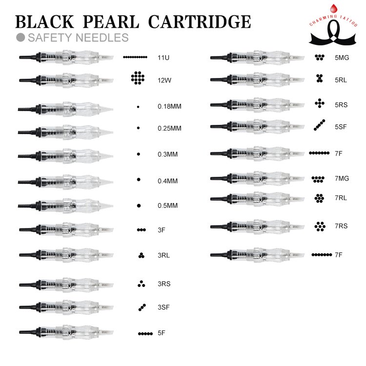 direct deal Safety Machine Permanent Makeup 3RL Screw Cartridge Needles For Black Pearl Tattoo Machine