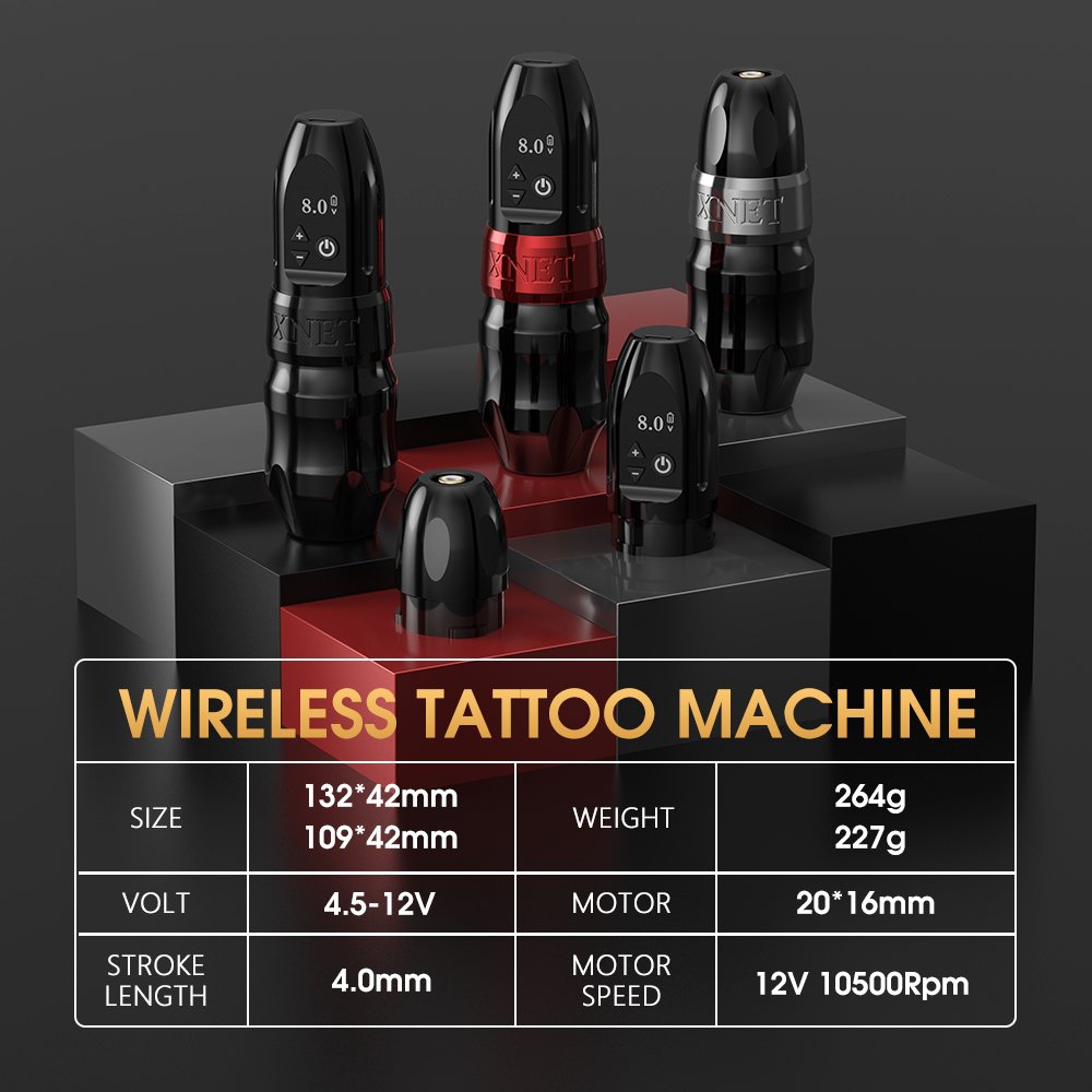 XNET Titan 2400mAh Digital Display Battery Powerful Motor Professional Wireless Rotary Tattoo Pen Machine for Body Art