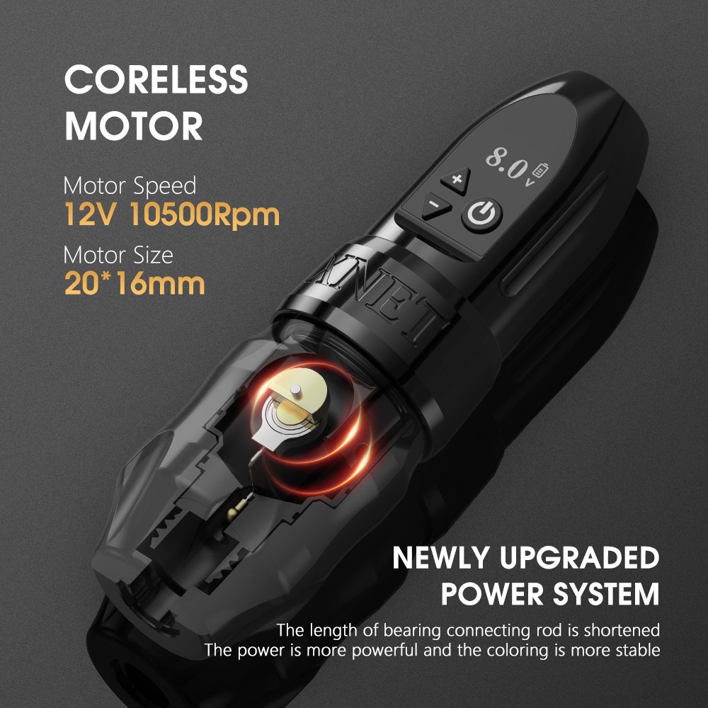 XNET Titan 2400mAh Digital Display Battery Powerful Motor Professional Wireless Rotary Tattoo Pen Machine for Body Art