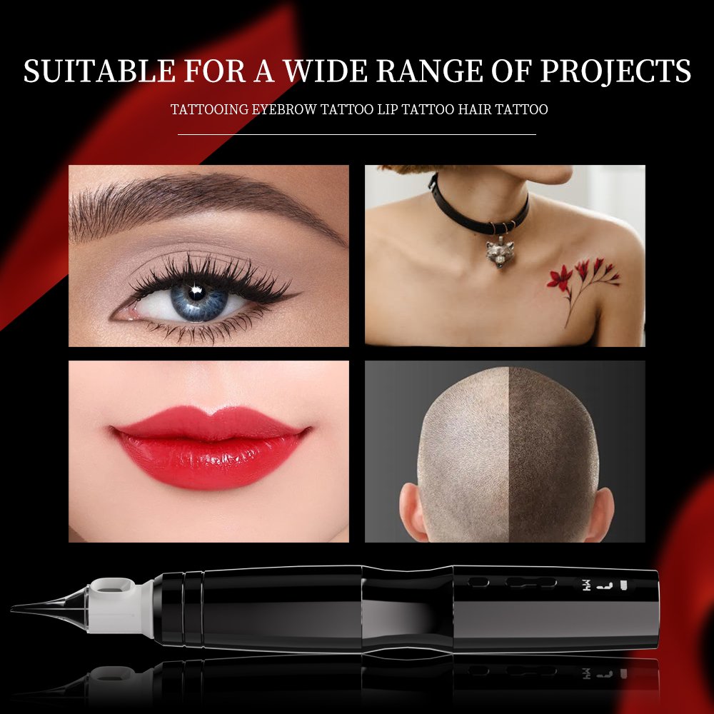 Newest 1200Mah Rechargeable Portable Lightweight Digital Display Wireless Battery Tattoo Machine Rotary Tattoo Pen For Body Art