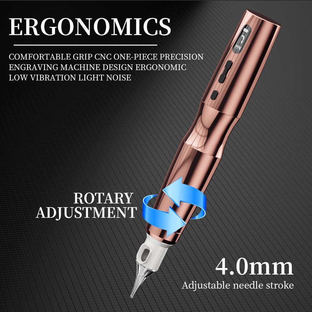 Newest 1200Mah Rechargeable Portable Lightweight Digital Display Wireless Battery Tattoo Machine Rotary Tattoo Pen For Body Art