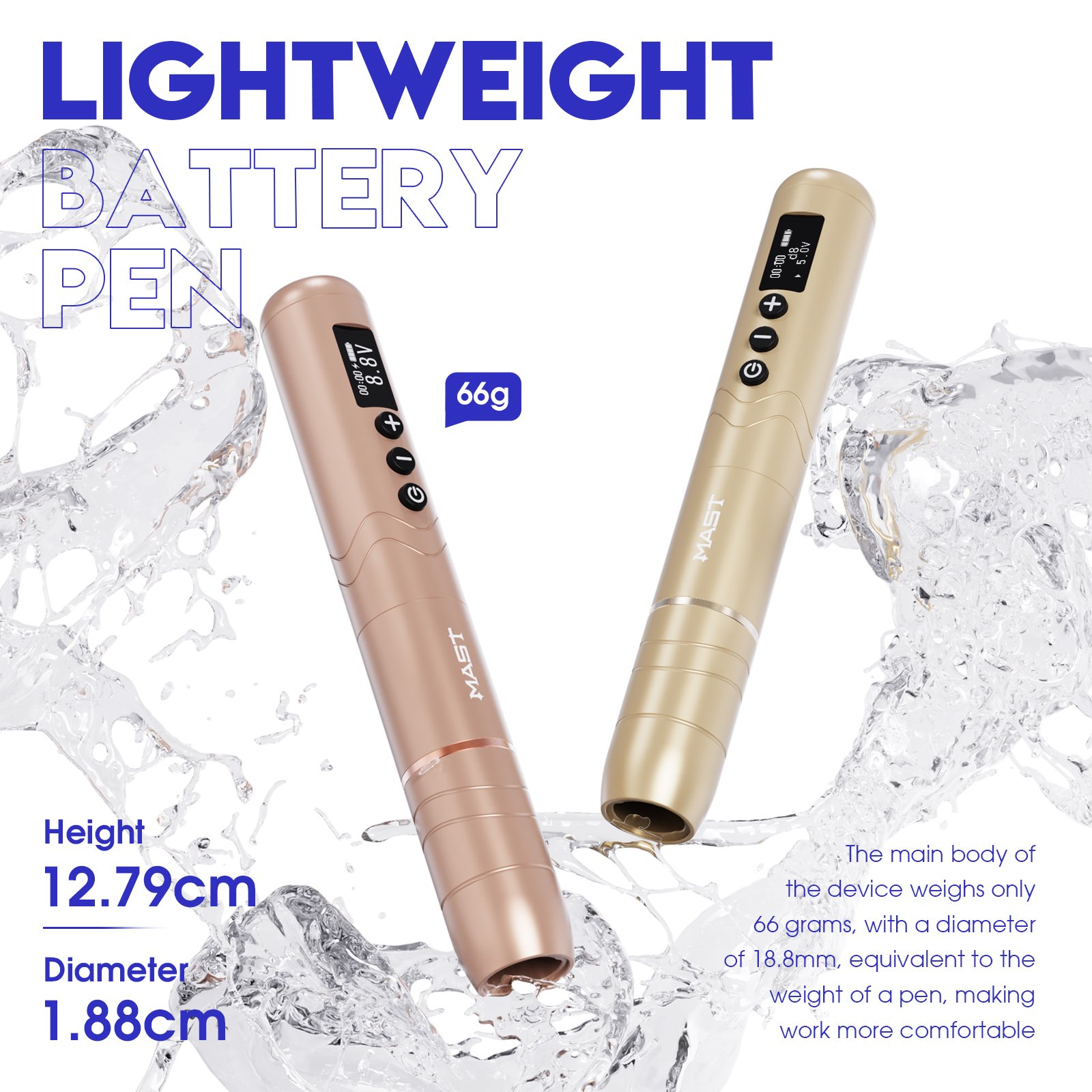 Mast Nano2 Pink Double Battery Wireless Permanent Makeup Tattoo Pen Machine Lips Eyeline Eyebrows PMU Device