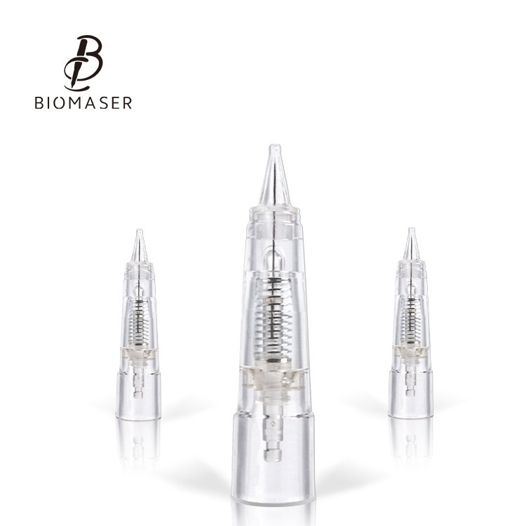 10PCS BIOMASER Tattoo Needles Disposable Permanent Makeup Cartridge Needle For Machine Eyebrow Tattoo Lip With 1R,2R,3R,5R