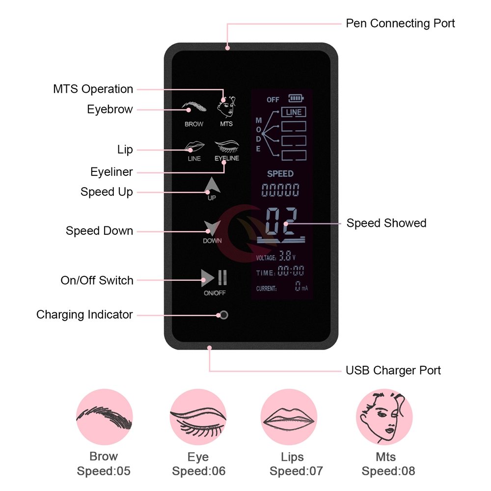 Wholesale Private Label Semi Permanent Makeup Machine Touch Screen Digital Eyebrow Tattoo Machine for Brow, Eyeliner, Lip