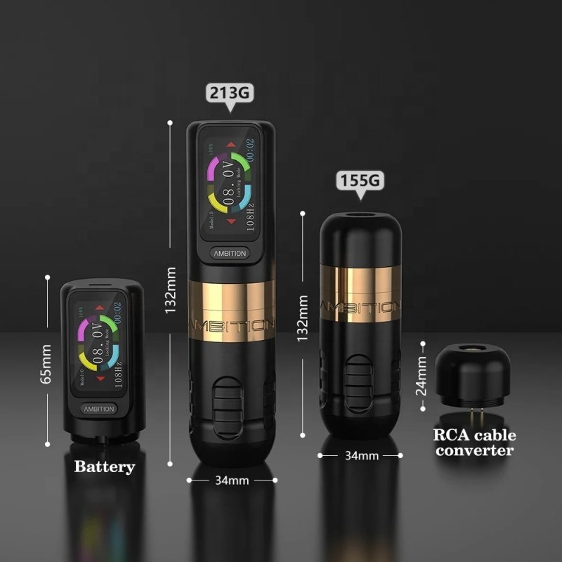 Permanent Makeup LED Display Tattoo Cartridge Needles Wireless Tattoo Machine Kit
